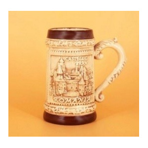 Halba ceramica cu tematica turistica - Sighisoara. Se vinde la set de 6 bucati