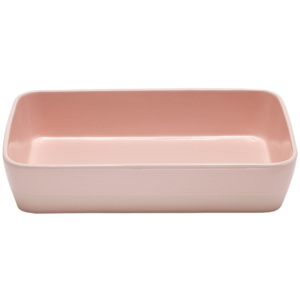 Formă pentru copt din ceramică Ladelle Dipped, 40 x 24,6 cm, roz pastel
