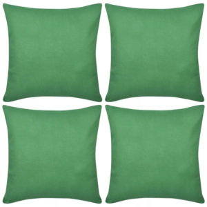 Huse de pernă din bumbac, 50 x 50 cm, verde, 4 buc