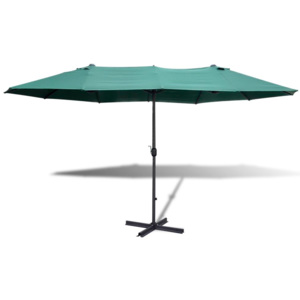 Umbrelă verde din aluminiu 2,7 x 4,6 m