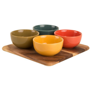 Set 4 boluri cu suport T&G Woodware Dip Dish Set Colora