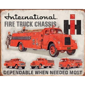 INTERNATIONAL FIRE TRUCK CHASS Placă metalică, (41 x 32 cm)