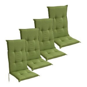 Perne pentru scaune de grădină, 117 x 49 cm, verde, 4 buc