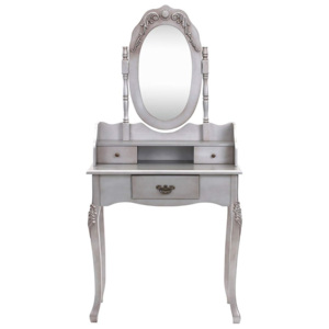 SEG101 - Set Masa Argintie toaleta cosmetica machiaj oglinda masuta