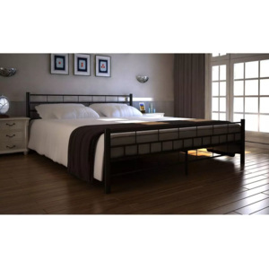 Cadru de pat, 160x200 cm, negru metalizat