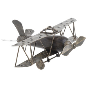 Decoratiune avion din lemn si metal