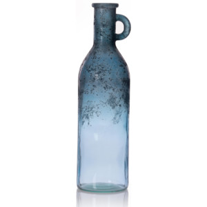 Vaza Rustic Blue Bottleshape, Sticla, Ø15xH52 cm