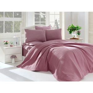 Set din bumbac pentru dormitor Purple Pique 160 x 240 cm, mov