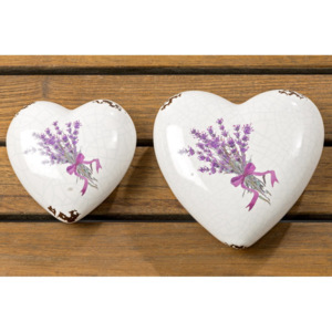 Set 2 decorațiuni din ceramică Boltze Lova Heart