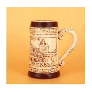 Halba ceramica cu tematica turistica - Castelul Bran. Se vinde la set de 6 bucati