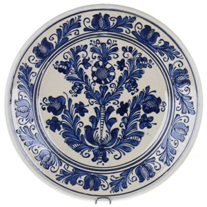 Farfurie traditionala ceramica albastra de Corund 29 cm