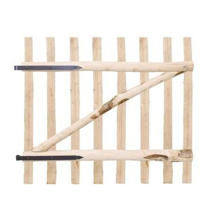 Poartă simplă de gard, lemn de alun 100x90 cm