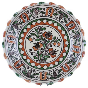 Farfurie traditionala ceramica colorata de Corund 26 cm