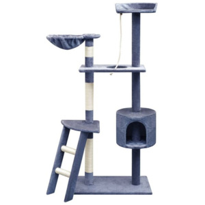 Ansamblu pisici, stâlpi cu funie sisal, 150 cm, albastru închis