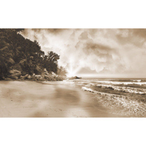 Tablou canvas: Paradis pe plajă (sepie) - 75x100 cm