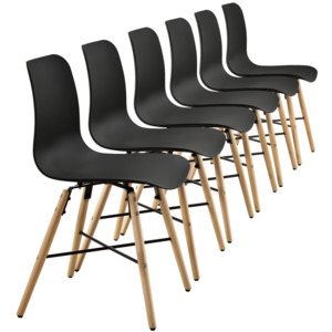 [en.casa]® Set 6 scaune design - 80 x 44,5cm - negru
