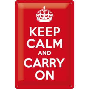 Placă metalică: Keep Calm and Carry On - 30x20 cm