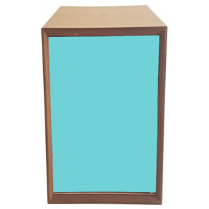 Dulap modular Pixel Dark Turquoise / Wooden, l40xA40xH80 cm