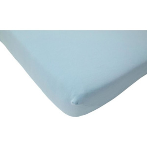 Cearsaf albastru deschis pentru pat bebe 70x140 cm Jollein, 511-565-00010, 100% bumbac organic