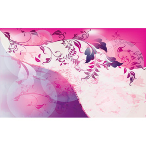 Tablou canvas: Flori abstracte (violet) - 75x100 cm