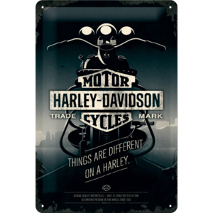 Placă metalică - Harley-Davidson (Things Are Different on a Bike)