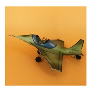 Decoratiune Macheta avion verde confectionat din metal