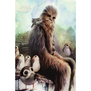 Poster - Star Wars The Last Jedi (Chewbacca & Porgs)