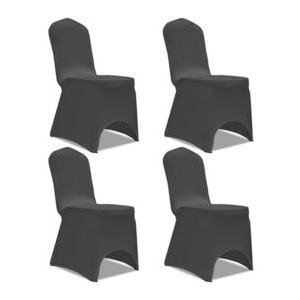 Husă elastică pentru scaun, negru, 4 buc