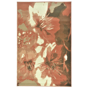 Covor Decorino, Floral, polipropilena, C-020159, 80x150 cm, Roz