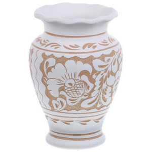 Vaza de ceramica alba de Corund 14,5 cm Model 1