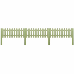 Gard din țăruși, lemn de pin tratat, 5,1 m 110 cm 6/9cm
