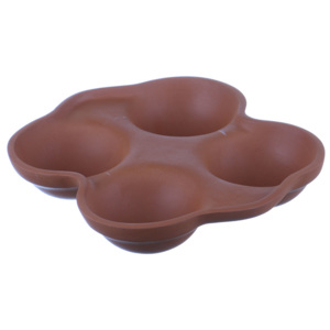 Tava din lut pentru cuptor oua / bulz 4 compartimente