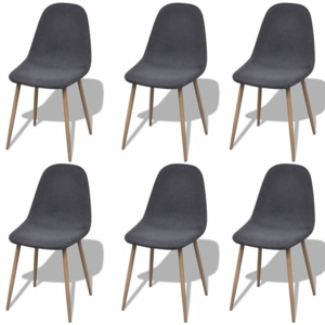 Set 6 scaune de bucătărie fără brațe, material textil, picioare fier