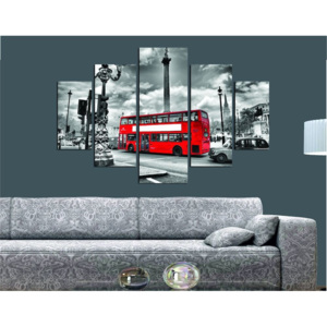 Tablou decorativ multicanvas Miracle, 236MIR1924, 5 Piese, London, MDF