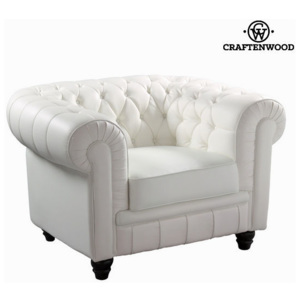 Canapea cu un loc albă tapisată by Craftenwood
