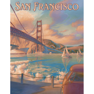 Placă metalică - San Francisco (Golden Gate Bridge)