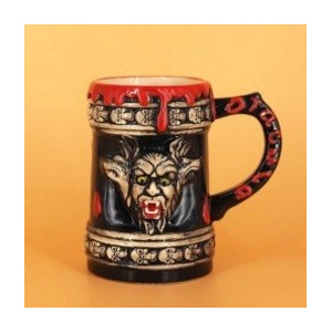 Halba ceramica cu tematica turistica - Dracula - Bran - Vlad Tepes. Se vinde la set de 6 bucati
