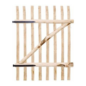 Poartă de gard simplă, lemn de alun 100x150 cm
