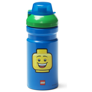 Sticlă pentru apă cu capac verde LEGO® Iconic, 390 ml, albastru