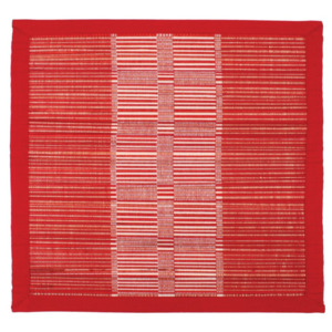 Suport farfurie din paie și bumbac Ladelle Akita, 35 x 35 cm, roșu