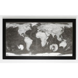 Harta lumii Future Maps Monochrome World Map, 130 x 72 cm