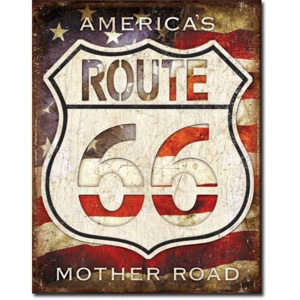 Rt. 66 - Americas Road Placă metalică, (30 x 42 cm)