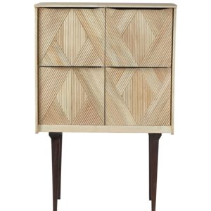 Cabinet din lemn, cu 4 usi "Gatsby Raw" Natural, l85xA40,5xH127 cm