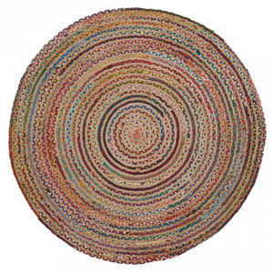 Covor rotund multicolor din iuta 100 cm Samy La Forma