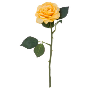 Fir trandafir artificial, galben, 28 cm