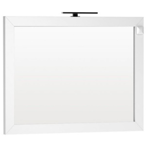 Oglinda Oristo Wave 120 x 90 cm cu iluminare si priza electrica, alb lucios