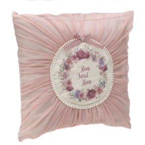 Perna din textil Pink-White cu perle 45x45