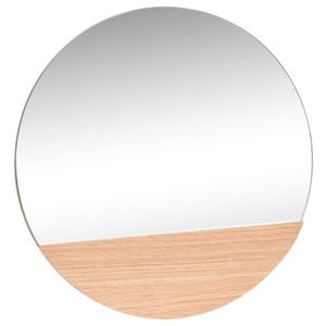 Oglinda rotunda cu baza lemn stejar 50 cm Oak Hubsch