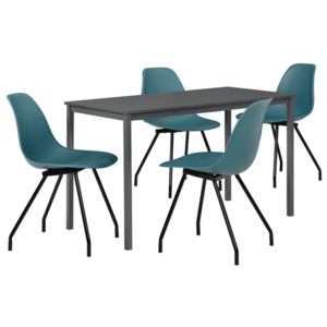 Masa bucatarie/salon design elegant (120x60cm) + 4 scaune turcoaz elegante / scaun bucatarie/salon