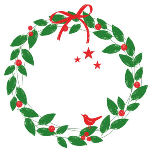 Set 10 șervețele din hârtie cu motive de Crăciun PPD Xmas Wreath